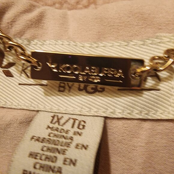 Koolaburra by UGG Shacket 1X Blush Faux Sherpa with Button Off Hood Poly. Lining - Picture 5 of 16